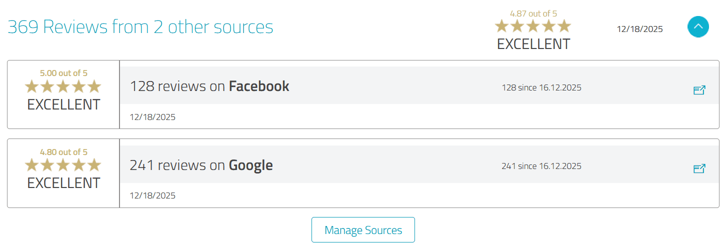 We will contact you per email and external ratings sources and ratings will be aggregated on your profile after the ProvenExpert team conducts its check.